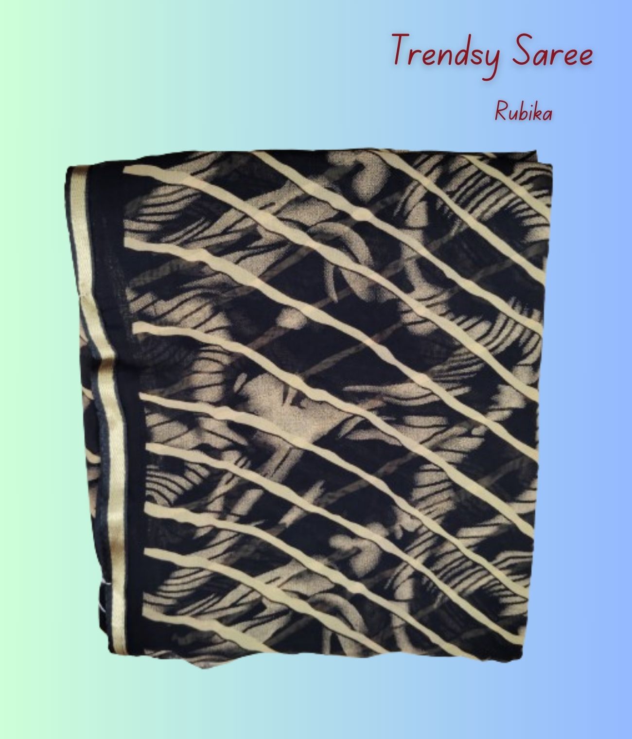 Exclusive Fancy Saree for Awesome Look (Black & Brown) - Image 2